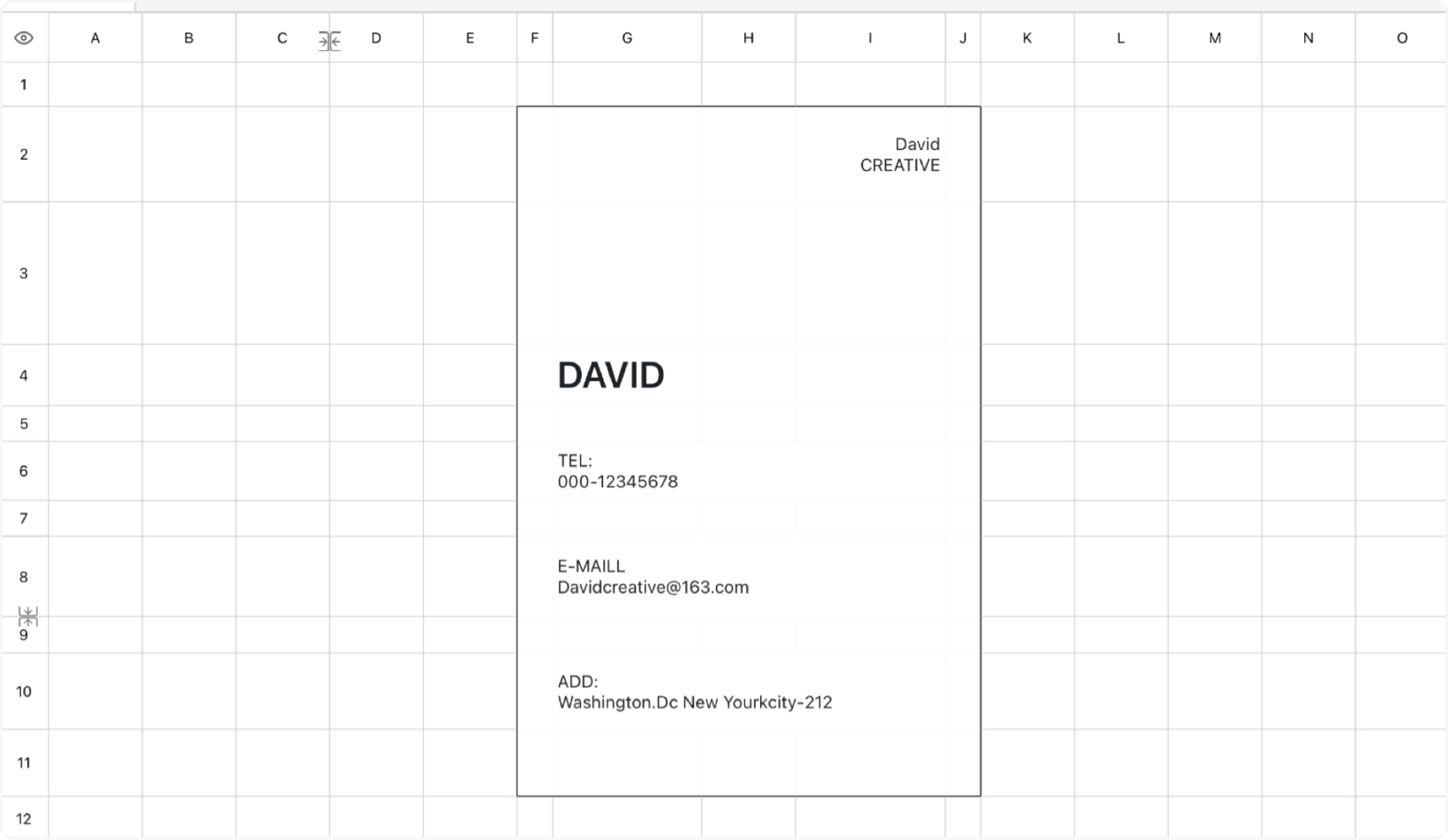 Simple business card